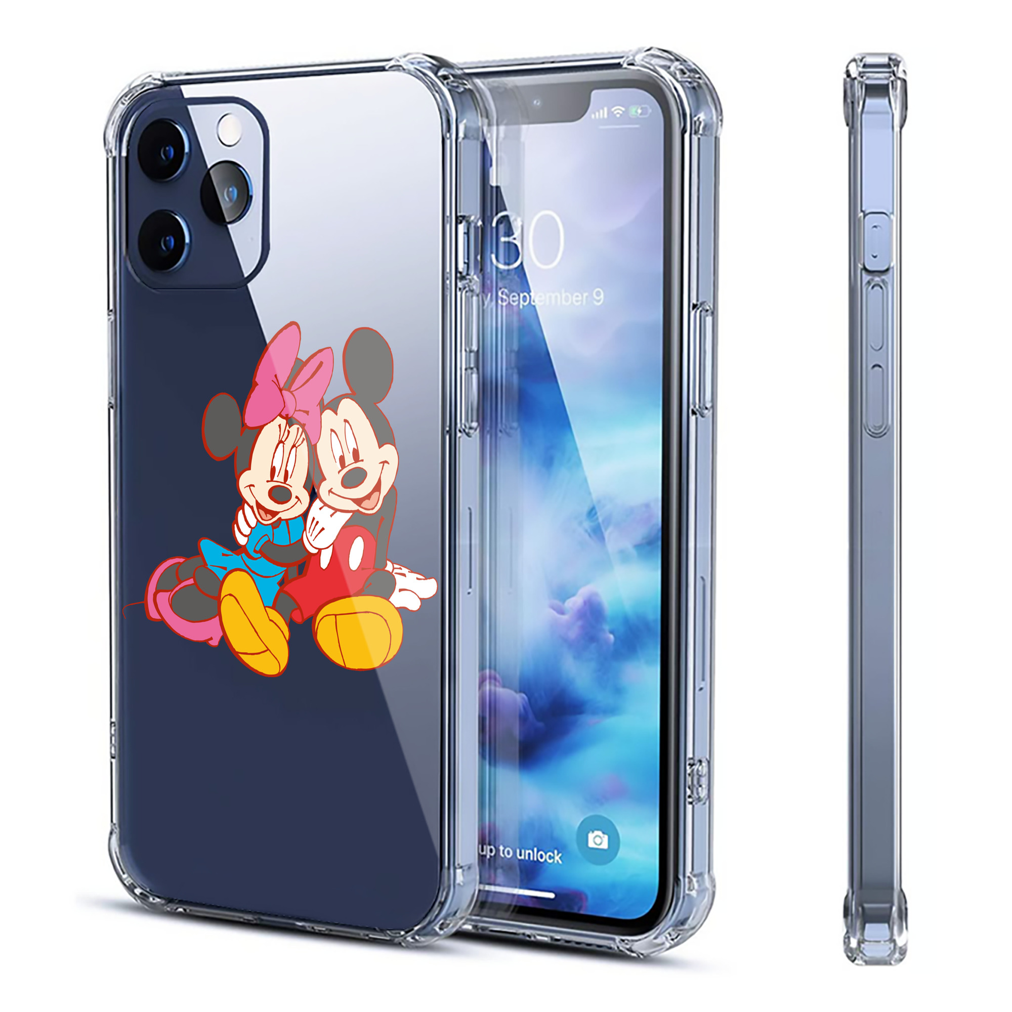 （画像用） ミッキーマウス Mickey Mouse 【iPhone 12シリーズ対応】透明スマホケース（クリアソフトケース）